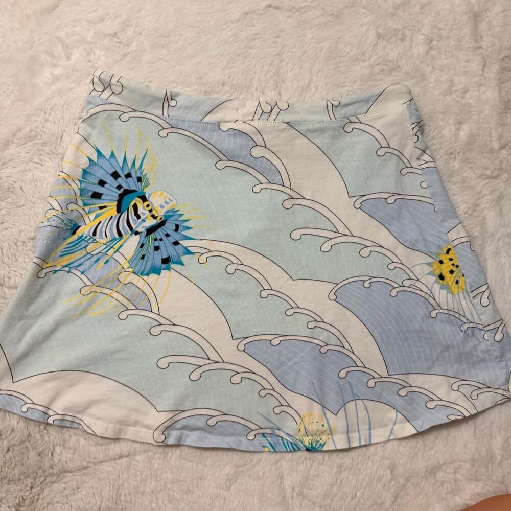 WaterGirl Patagonia Skirt Size S Lionfish Wave Print Drawstring